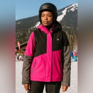 DC Women's Vibrant Pink and Black Ski Jacket